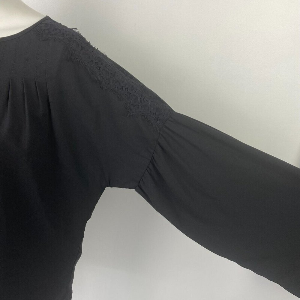 BNWT Piper Size 8 Women's Top Blouse Black Gold Lace Long Sleeve - Picture 8 of 11